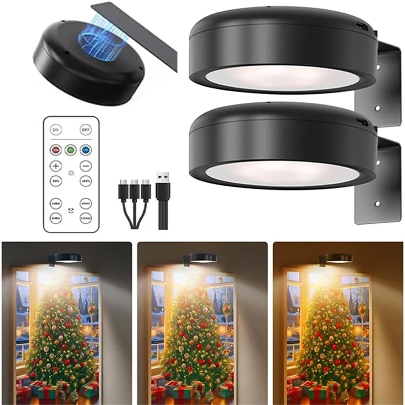 

Wireless Picture Light Wall Lamp Magnetic Wireless with Remote Control, 3 Colour Temperatures, Without Power Connection