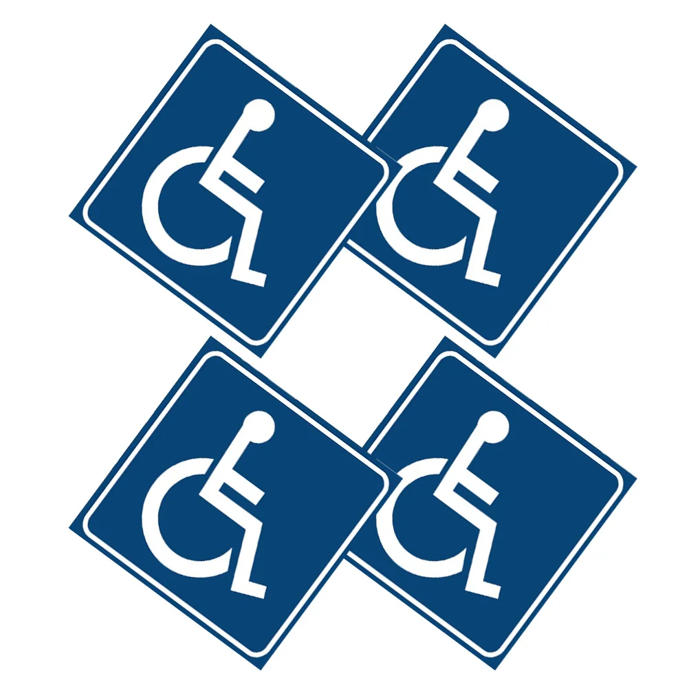 4 pegatinas azules para discapacitados, resistentes al agua, fáciles de aplicar para centros comerciales interiores y exteriores, hospitales, parques, accesibilidad
