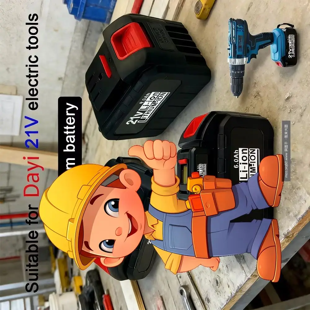 

Suitable for Cordless Electric wrench, drill, saw 21V 3.0/6.0/9.0Ah For Dayi Lithium-ion Rechargeable Power tool Battery