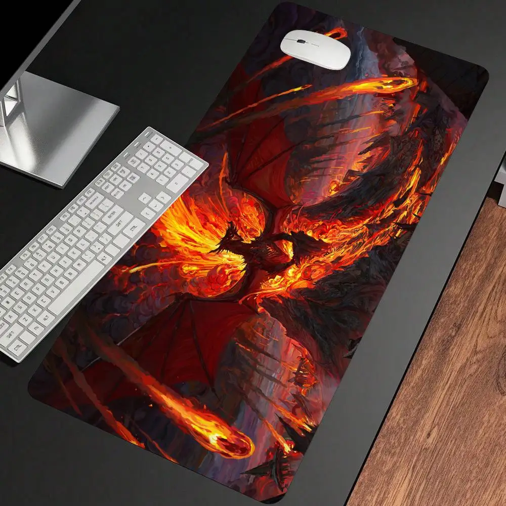 

Giant Flame Magic Dragon gaming mats mouse pad anime mousepad pc accessories keypad expansion pads suitable for work and games