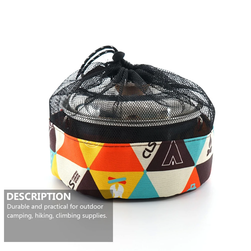 

2 Pcs Portable Frying Pan Soup Pot Set Camping Cookware Outdoor Cooking Supplies Durable High Temperature Foldable Picnic Kit