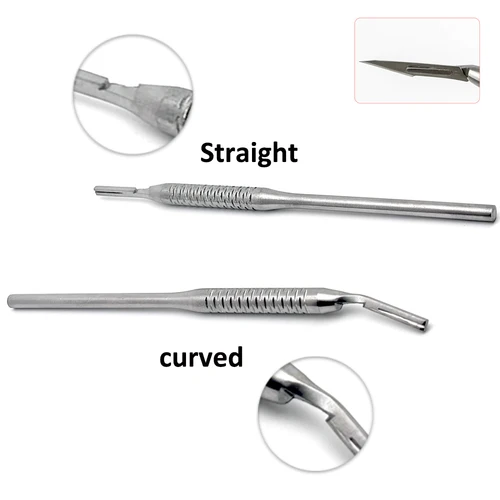 Imagen 2 del producto Mango de bisturí dental de acero inoxidable de primera calidad para hoja No.3, instrumento profesional de cirugía bucal, herramienta quirúrgica para dentistas