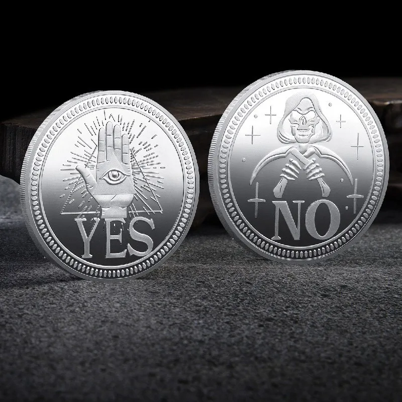 YES or NO Coin Make Decision Commemorative Badge Double Sided Embossed Plating Collection Piece Oui Non Charmus Coin 1848