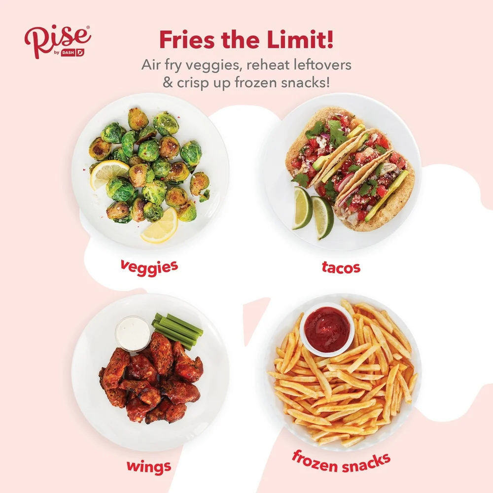 Compact Air Fryer Oven 2 Quart Non-Stick Basket Temp Control Auto Shut Off Recipe Guide Easy Clean Hot Air Cooking