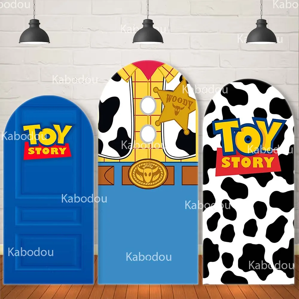 

Фон с аркой «История игрушек», украшение для вечеринки в честь дня рождения для мальчика, детский душ, дверь, фон для фотосъемки, реквизит для студии