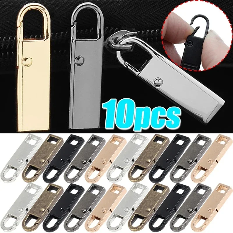5/10/15Pcs Universal Metal Zipper Repair Quick Instant Detachable Zipper Head Replacement Zipper Pull For Jacket Bags Coat