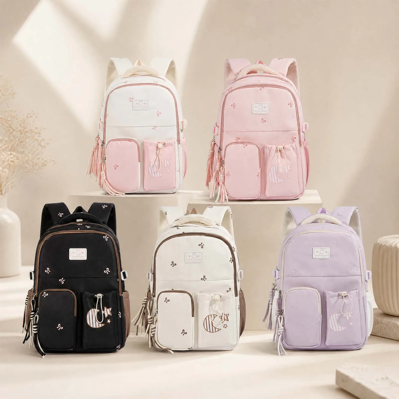 Tas Ransel Gaya Jepang Korea untuk Anak Perempuan Sekolah, Tas Buku Modis untuk Siswa SD SMP SMA, Tas Harian untuk Remaja