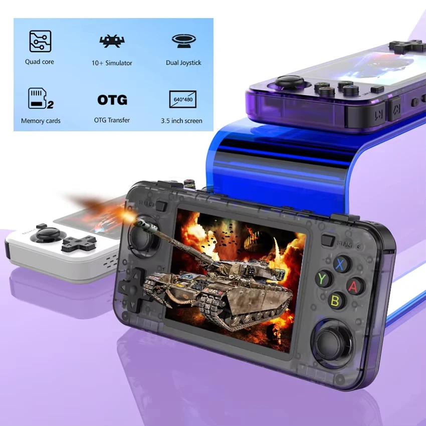 R36H ريترو وحدة تحكم بجهاز لعب محمول نظام Arkos طفل هدية الكريسماس المحمولة جيب مشغل فيديو 3.5 بوصة Ips شاشة R36S المشهد