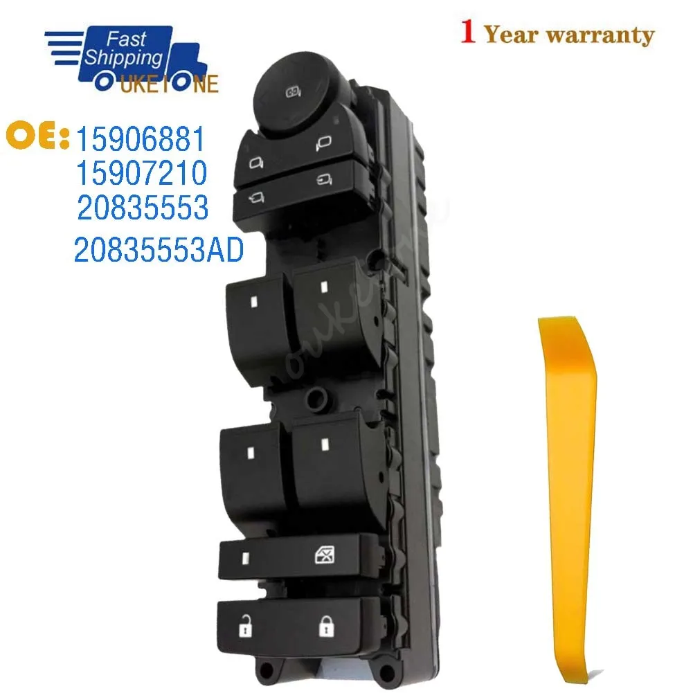 

15906881 20835553 для Cadillac Escalade Chevy Silverado GMC Yukon Sierra 2500 3500 2007-2014 главный переключатель стеклоподъемника с левым рулем