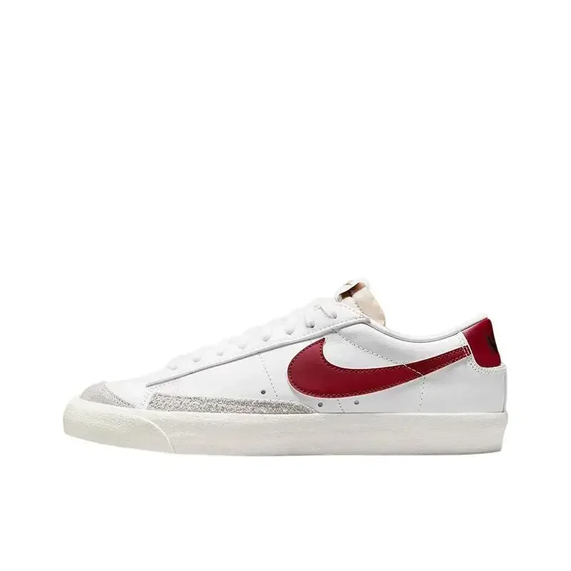 Nike Blazer Unisex Style White Red Comfortable Classic Daily All-in-one Wear-resistant Non-slip Low-top Board Shoes