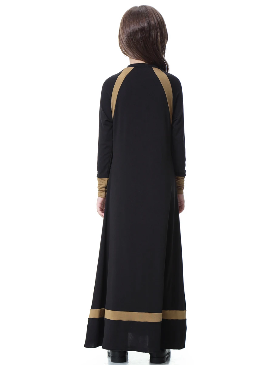 Muslim Kids Girls Maxi Dress Abaya Arab Long Sleeve Prayer Kaftan Robe Kaftan Islamic Clothing Arabian Caftan Casual Party Gown