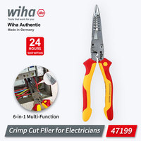 Wiha 6-in-1 Multifunctional Insulated Wire Strippers Industrial Electrician 1000V VDE Pointed Crimping and Cutting Pliers