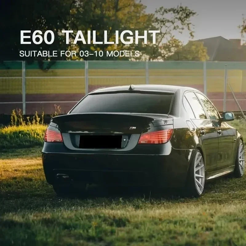 سيارة LED أضواء خلفية لسيارات BMW E60 الضوء الخلفي 2004-2007 2008-2010 520i 523i 525i 530i 550i 545i الخلفية الضباب الفرامل بدوره مصباح إشارة #6