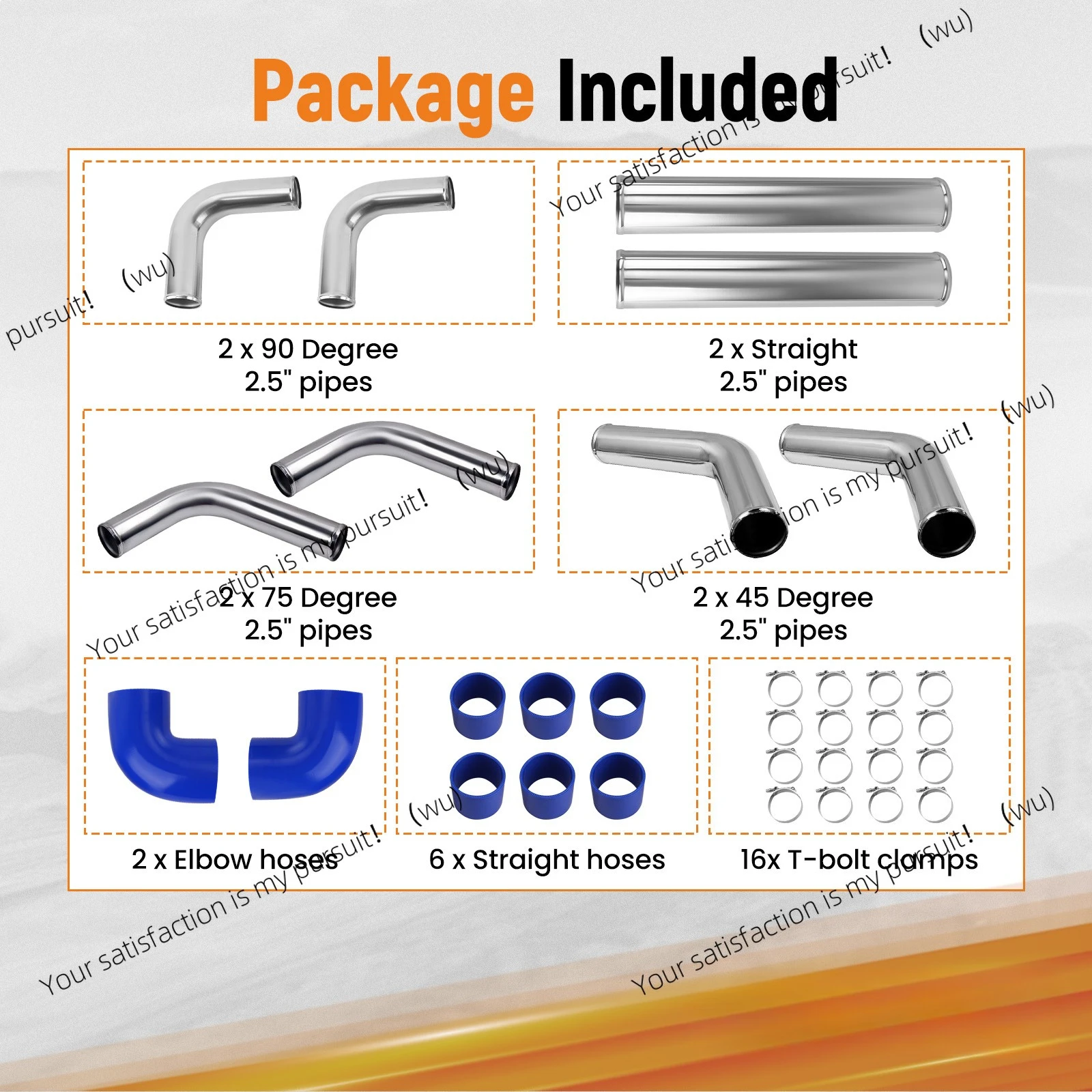 Kit de tuyauterie universelle  - Intercooler Piping Kit Aluminum 2.5 Inch avis et prix