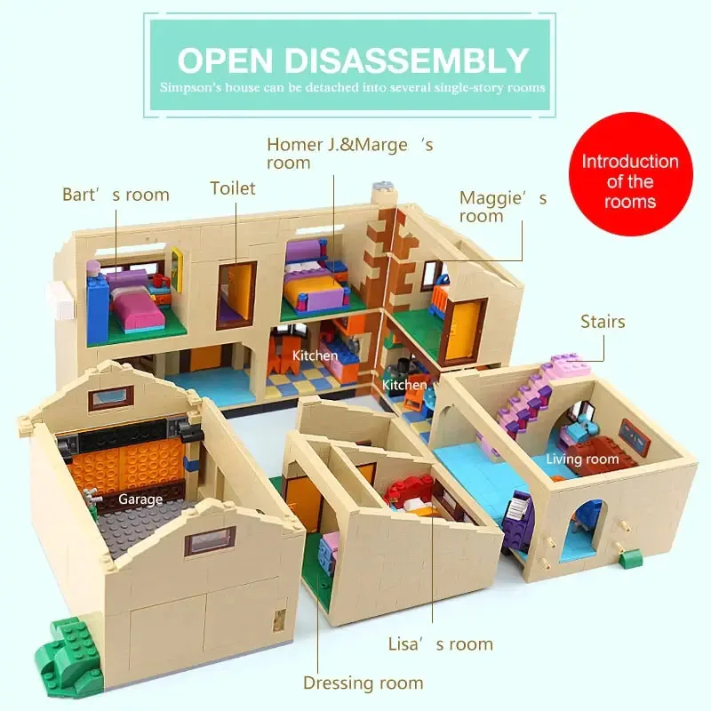 IN STOCK The Kwik E Mart And Supermarket House Model Building Blocks Bricks 16004 16005 71016 71006 Toys Birthday Christmas Gift