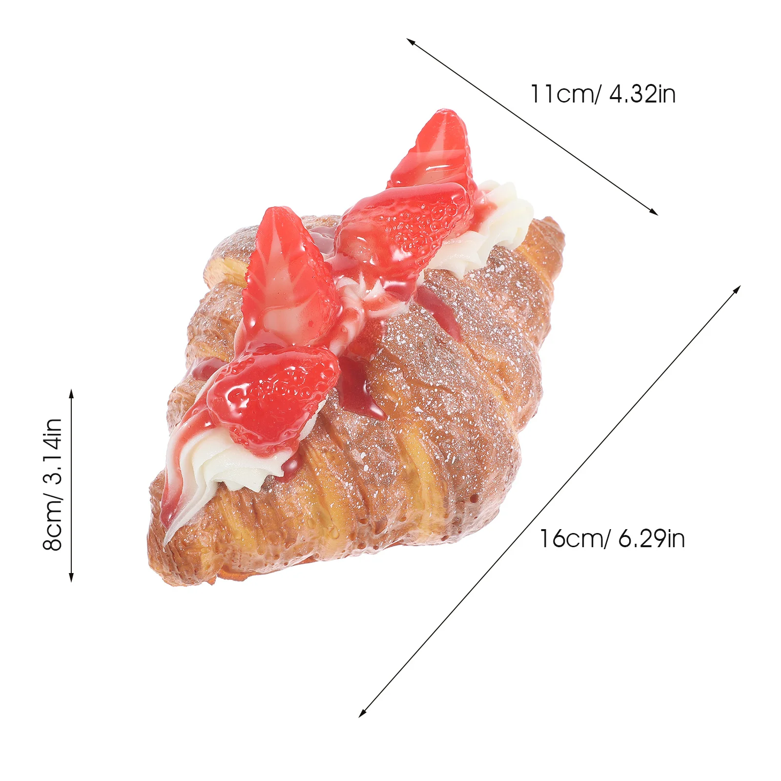 1pc Artificial Croissant Fake Bread Simulation Pu Photography Prop For Home Kitchen Decor Shop Window Display Bread Teaching Aid