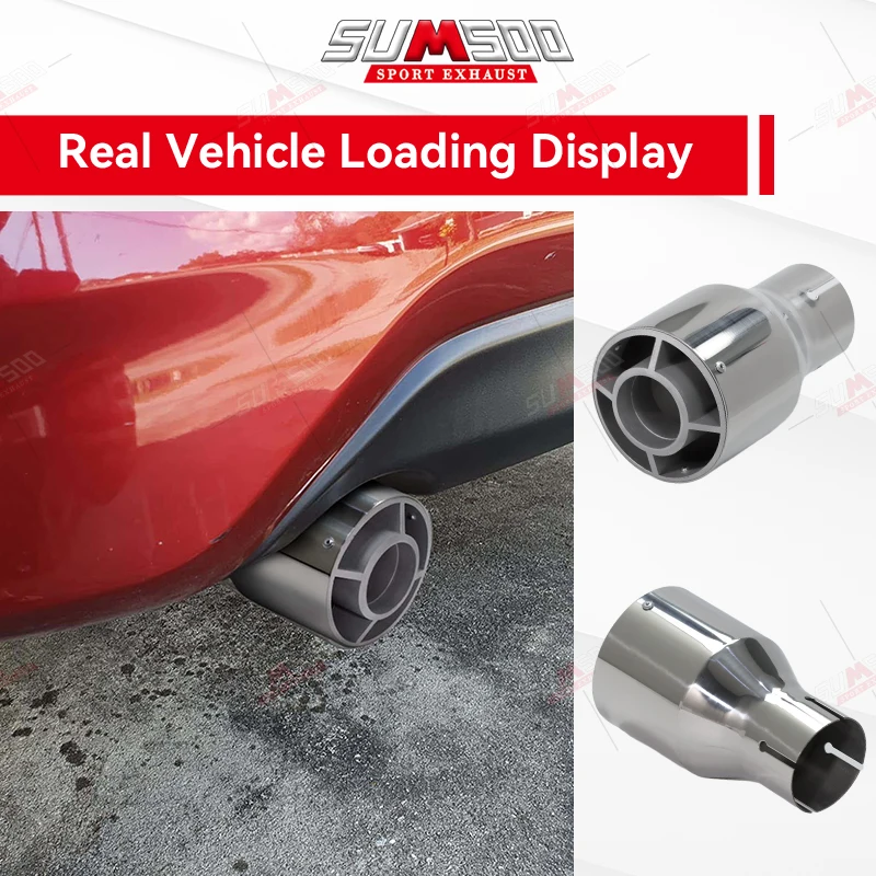 حقيقي SUMSOO 1 قطعة ماتي 304 الفولاذ المقاوم للصدأ سيارة الخمار تلميح العادم تلميح نظام الأنابيب العالمي العادم تلميح