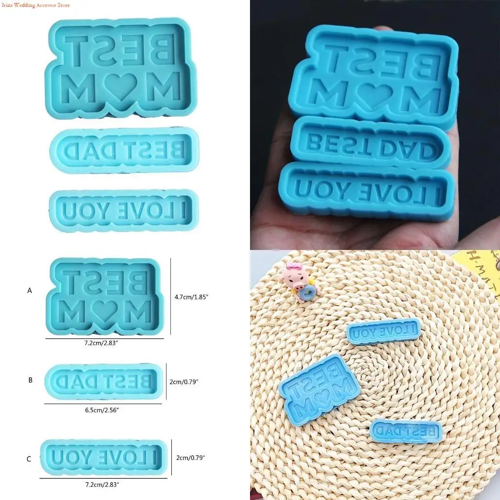 

G92D Лучшая мама папа плесень силиконовая подвесная подвесная плесень эпоксидная смола.