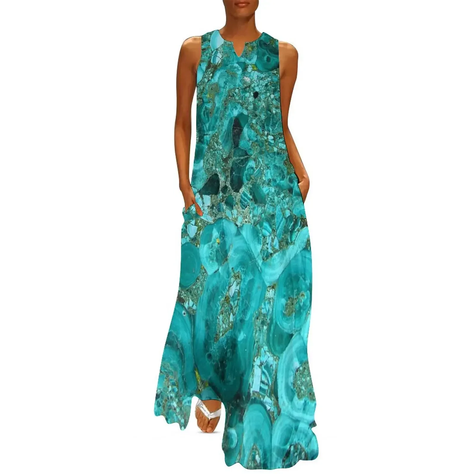 

Marble Turquoise Blue Gold Long Dress birthday dress Bride dresses summer dresses womens 2025 luxury woman party dress
