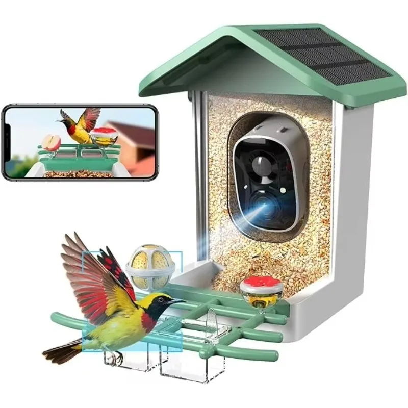 

Smart AI Bird Feeder with Bird Identification, Automatic Bird Watching Feeding Device for Garden Wildlife