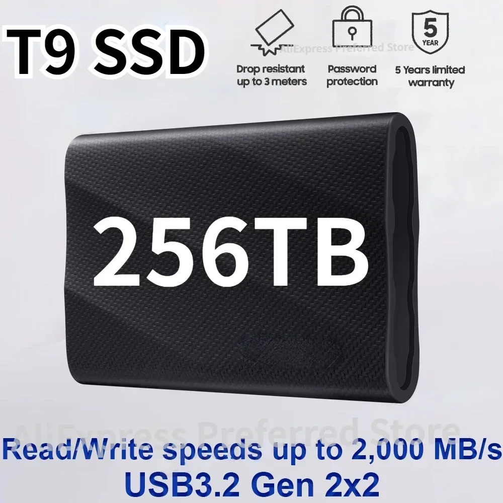 

T9 Portable SSD 1TB USB 3.2 Gen 2x2 External Solid State Drive Seq. Read Speeds Up to 2,000MB/s for Gaming and Professionals