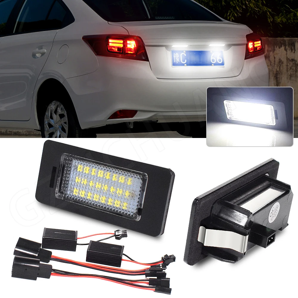 2PCS Canbus Error Free LED License Plate Light white 12v for Audi A1 A3 A4 S4 B8 A5 S5 8T A6 C7 4G Q3 8U Q5 8R TT 8J VW PASSAT