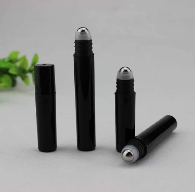 

5ML/8ML/10 black PP bottle roll on eye cream perfume essence oil moisture gel lip gloss booster salve honey skin packing