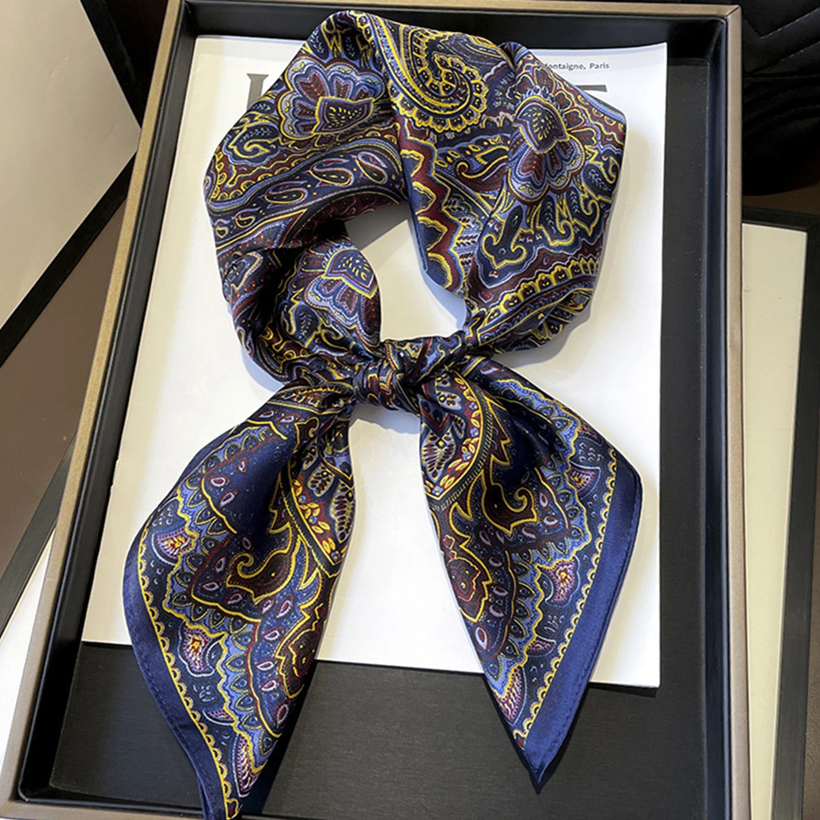 Foulard de luxe imprimé voile, 70x70cm, châle carré quatre saisons, foulard en soie à la mode, petit foulard populaire pour protection solaire