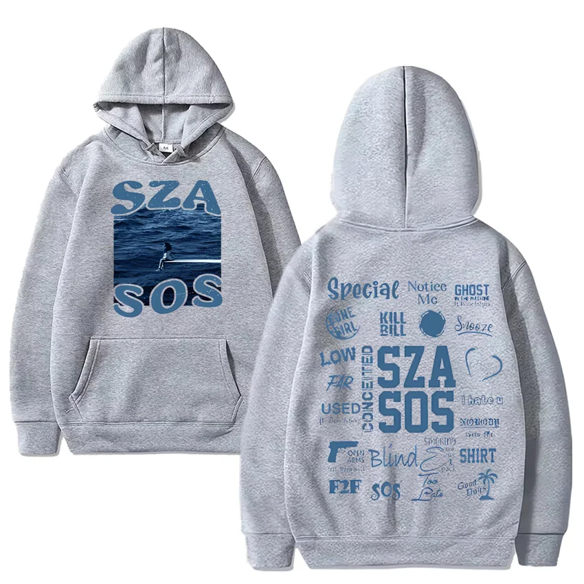 SZA Music Album Graphics Hoodie Men Women ' s Vintage Bodywarmer Loose Hip Hop streetwear Long sleeve Unisex Hooded Sweatshirt