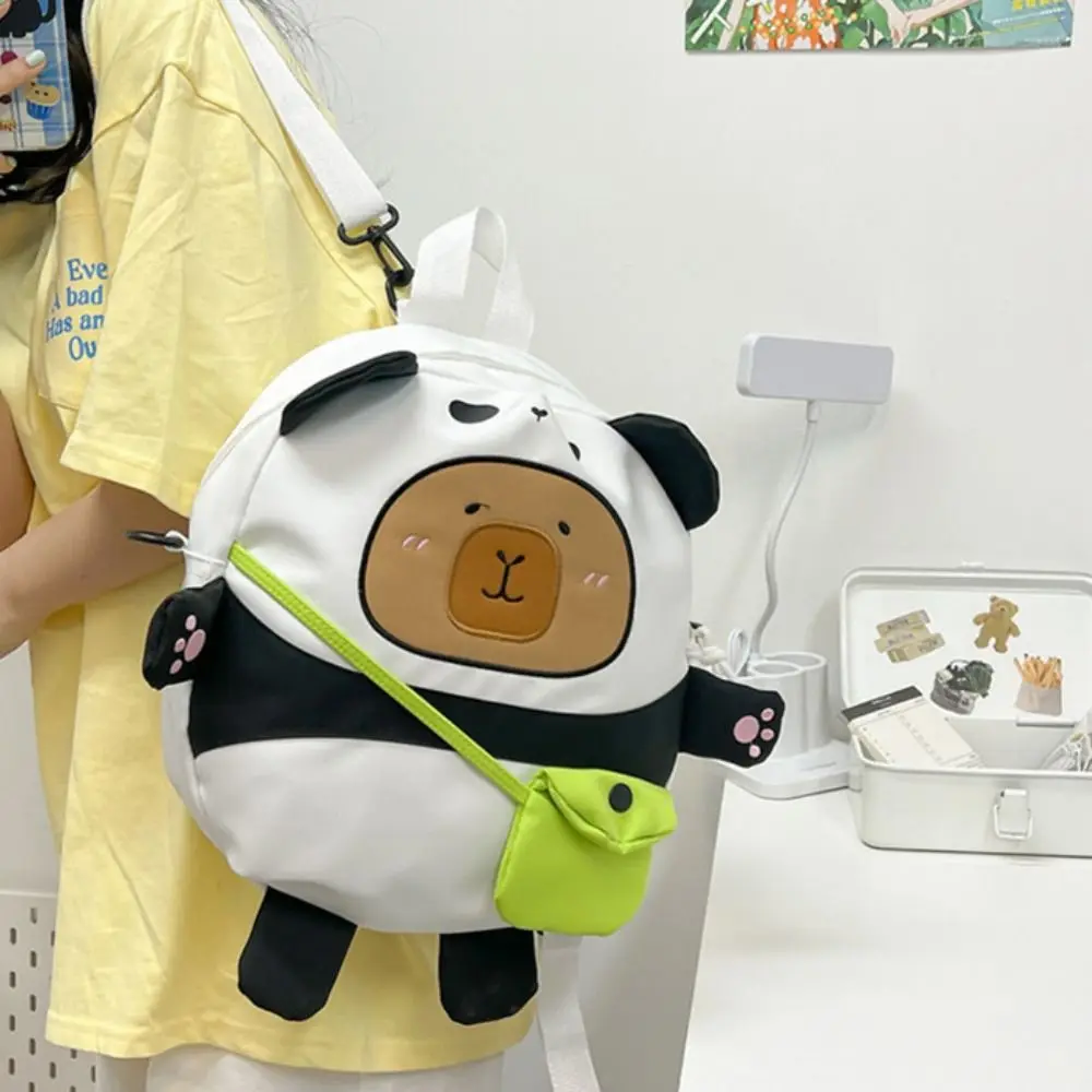 Large Capacity Capybara Backpack Children Bag Travel Backpack Laptop Backpack Nylon  Knapsack Bag Book Bags Birthday Gifts