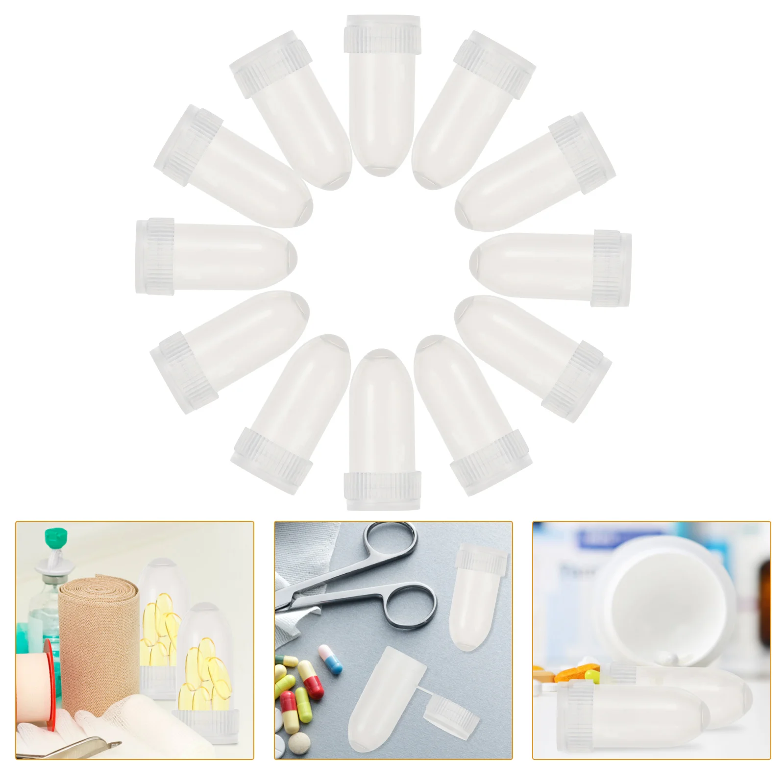 

100 Pcs Capsule Shell Mini Case Containers with Lids Small DIY Pills Individual Cases Bracket