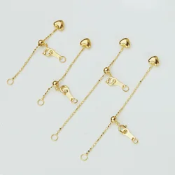 Pure 18k Gold Fine Jewelry DIY Finding Au750 Accessories Pearl Necklace Bracelet Extend Tail Clasp Ajustable Extender Chain
