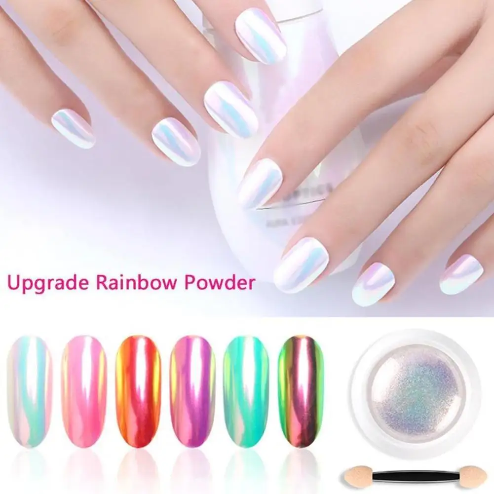 

Holographic Nail Glitter Powder Aurora Pigment Nail Effect Effect DIY Decorations Art Color Mirror Neon Rainbow Tool Nail F1A3