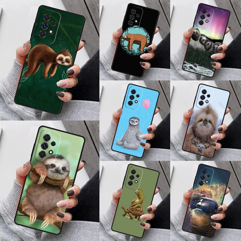 Sloth Cute Animal Phone Case For Samsung Galaxy S23 S21 S20 FE S24 S22 Ultra Note20 S10 S9 S8 Plus A40 A52 A12 A13 A53