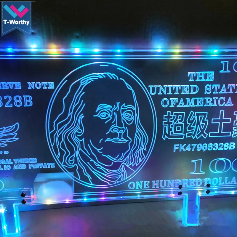 Customized Logo Rechargeable New Style Bar Club 10000 Dollar Consume LED Display Board VIP Customer Glorifier Display