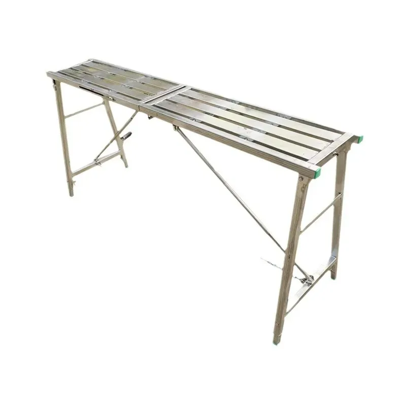 Equipamento de construção de metal moderno, extensão dobrável, andaime telescópico, plataformas de trabalho industrial com escada combinada