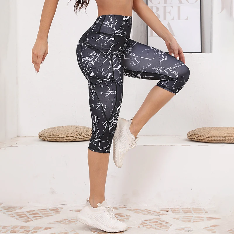 Capri Leggings with Pockets for Women High Waisted Workout Leggings Tummy Control Yoga Pants