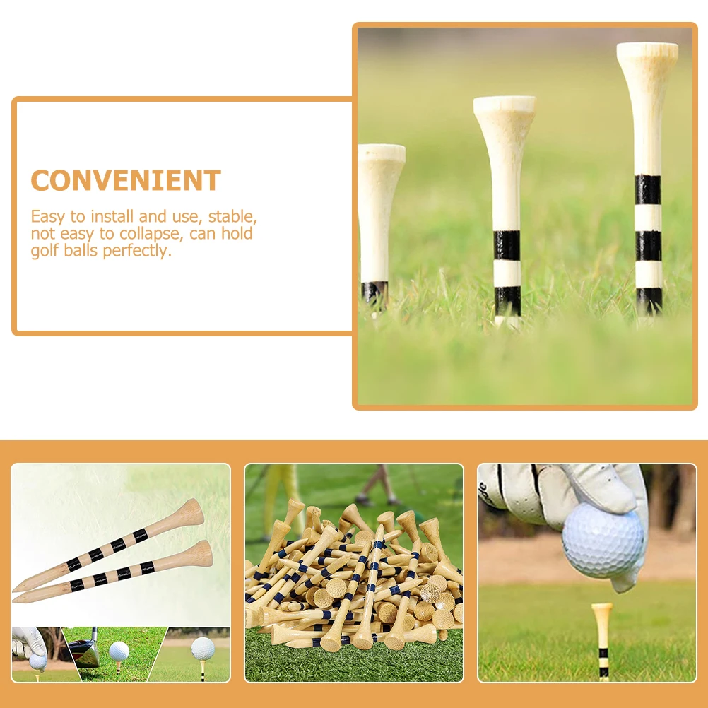 

100 Pcs Golf Tees 70mm Original Color Durable Plastic Material Replaceable Spikes Stable Ball Holders Outdoor