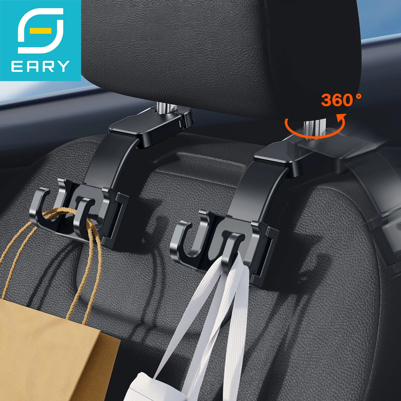 

Eary Car Hooks Universal Car Vehicle Back Seat Headrest Hanger Hook Storage Organizer for Bag Purse Cloth Drink Car Accessories