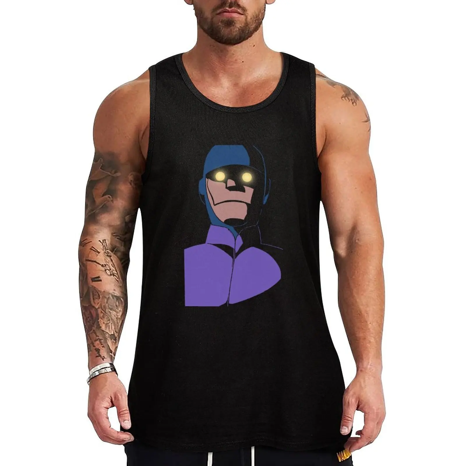 Robot Man Tank Top Art Print Tank Top Creative Graphic Sleeveless Shirt