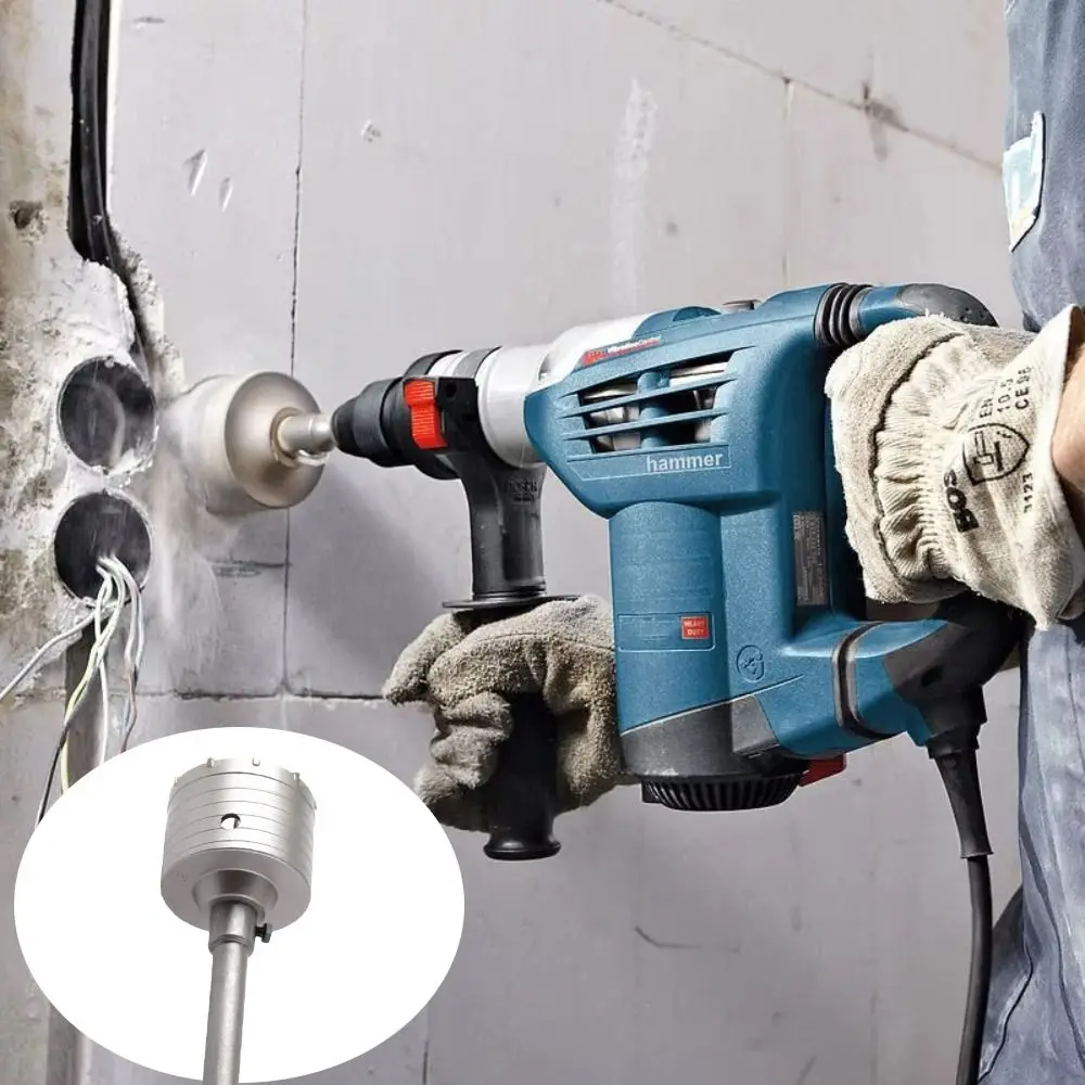 

40mm-60mm Concrete Hole Saw Round Shaft High Strength Wall Drilling Saw Metal Cutting Heavy Duty Electric Hammer Drill Bit