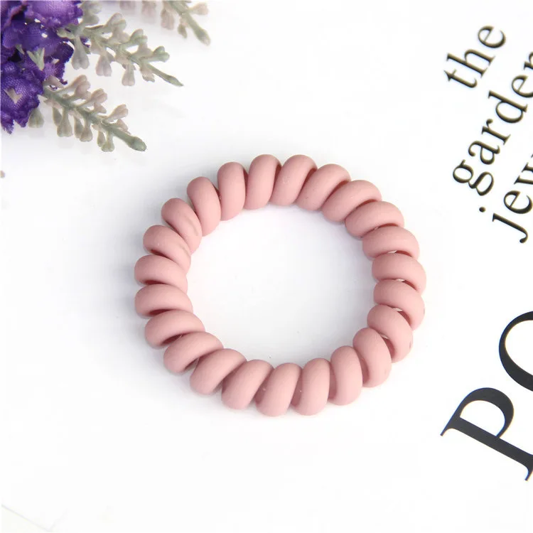 1PC New Frosted Telephone Line Wire Hair Ring Seamless Head Rope Ponytail Hair Ring Elastic Rubber Band Hair Accessories