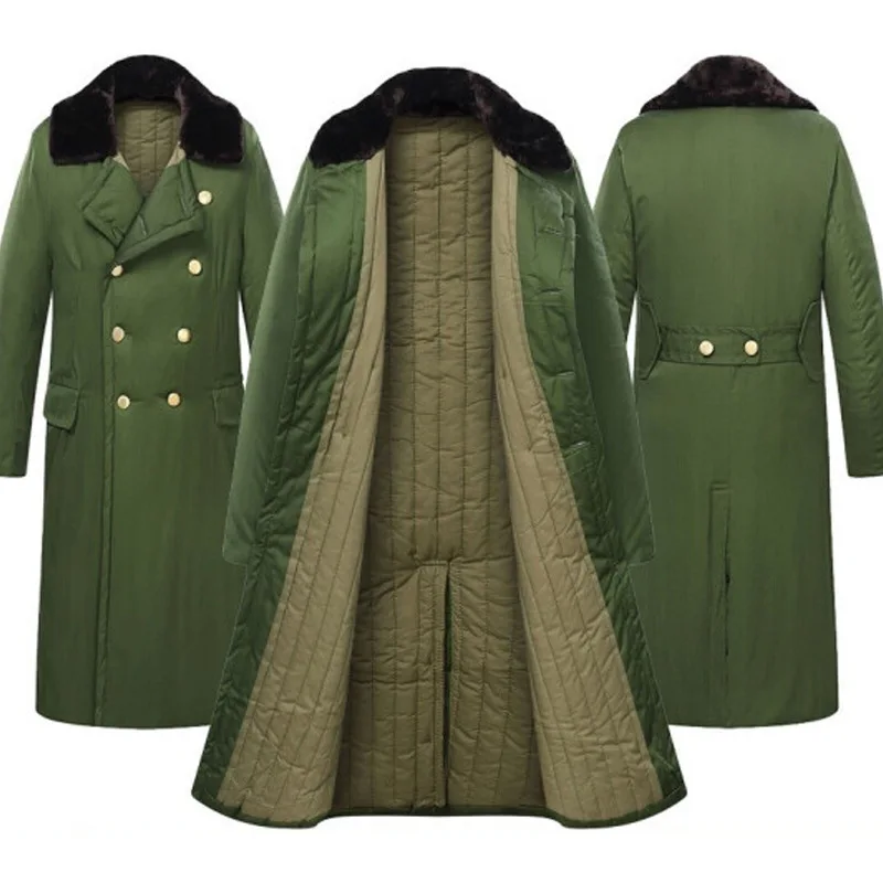 Army green cotton coat winter long security labor protection army cold storage cold windproof clothes cotton coat