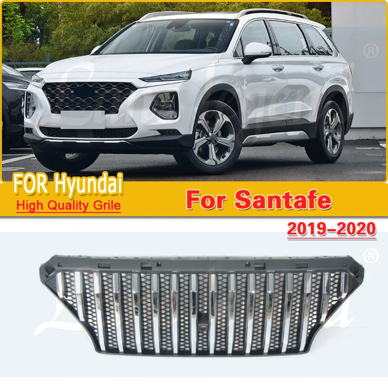 

ABS plastic Chrome plating Bumper Mesh Grille Front Car Grill Air Intake Grille For Hyundai Tucson 2019-2020 Car Styling