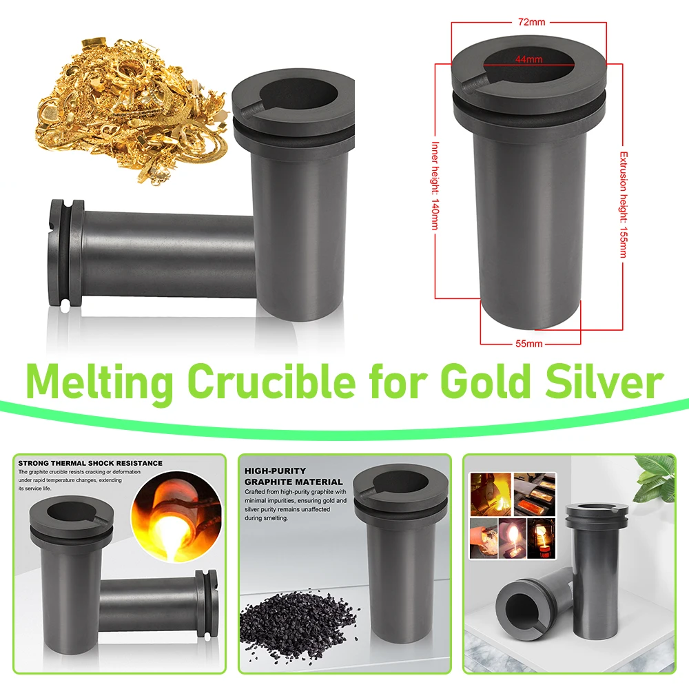 Crisol de fusión de 2KG para fundición de cobre, oro, plata, crisol de fundición de alta pureza, crisoles de Metal, horno de fusión de fundición de Metal