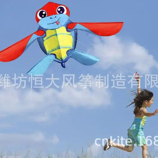 Weifang-Cerfs-volants animaux de dessin animé pour adultes et enfants, cerfs-volants tortue, brise facile à voler, cadeau d'anniversaire pour enfants