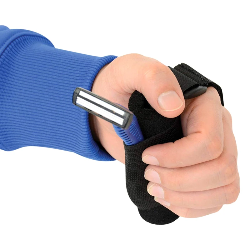 Aid Utensil Cuff Holder Strap Elastic Eating Assistance Cuff Spoons Forks Knife Fixing Nylon Band For Patients Elderly Disabled