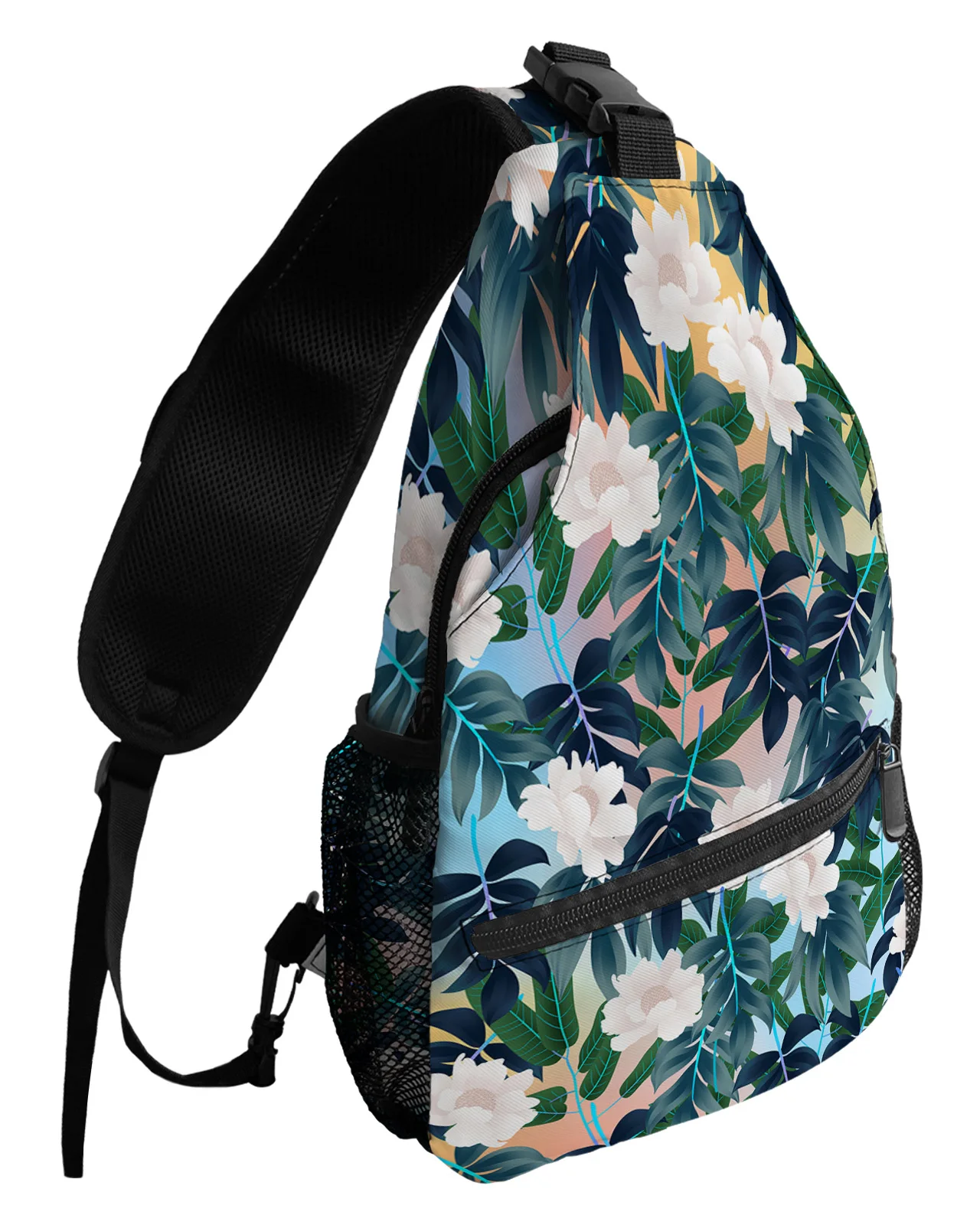 Plant Leaf Flower Garden Forest Chest Bags For Women Men Waterproof Messenger Bags Travel Sport One Shoulder Crossbody Bag