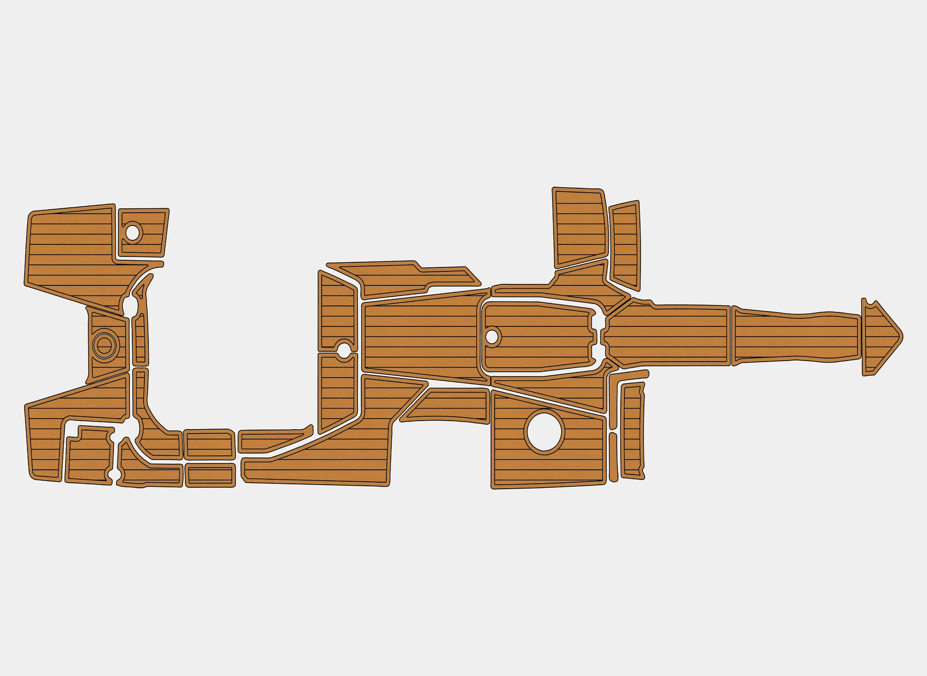 

Нескользящий коврик из морского искусственного тикового EVA -2021-2023 Самоклеящаяся подкладка Monterey 255 SS 1/4 дюйма (6 мм) для палубы лодки для кокпита и палубы