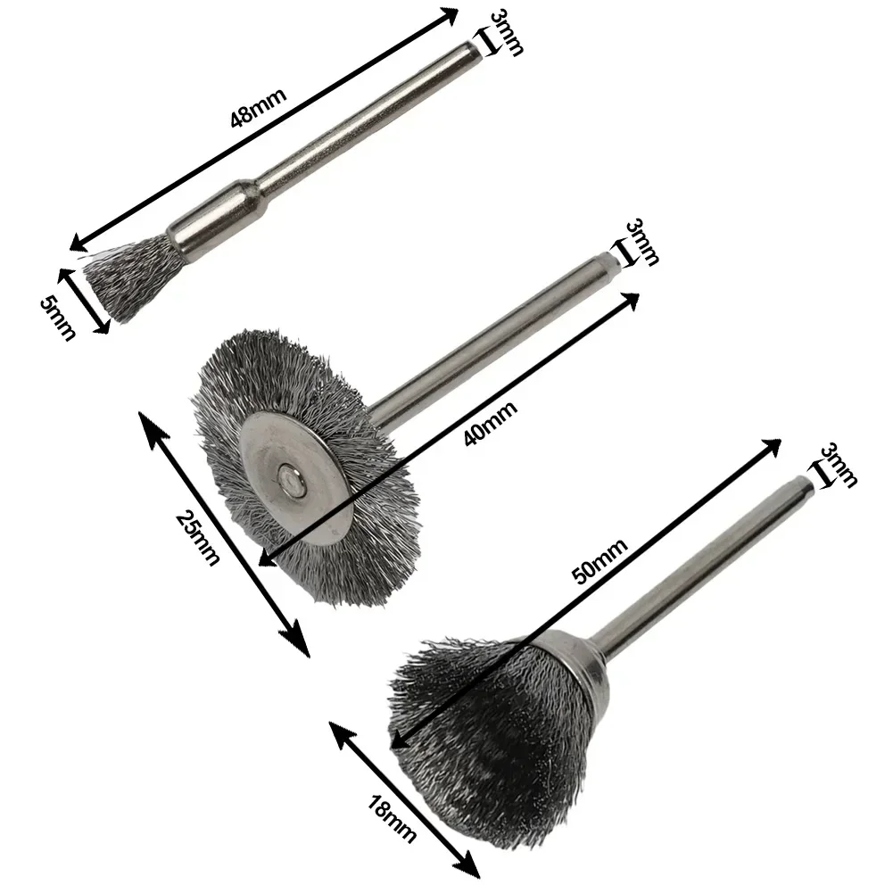 24pcs Drill Polishing Brush Brass/Stainless Steel Wire Wheel Brushes For Metal Rust Removal Rotary Tool Electric Grinder